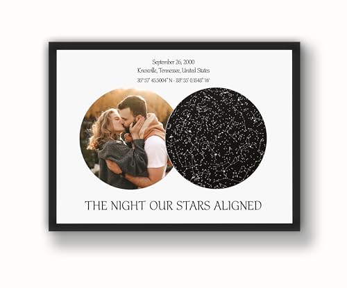 Julyly POD Personalized Custom Star Map for The Night We Met, Val...