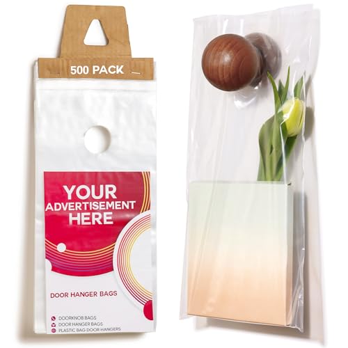 Door Hanger Bags, 6" x 12", 500 Count, Choice Marts Clear Waterproof Doorknob Bags for Your Advertisement