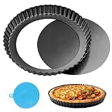 ztowoto Moule Tartelette 20cm Avec Base De Levage,Plat a Tarte Base Amovible, Plat à Tarte Pour Quiche, Tarte ，Gâteau