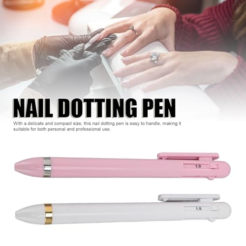 Nurnesy 2 Peças Caneta Pontilhadora para Arte Em Unhas 4 Pontas Esferográficas Kit de Manicure Fácil