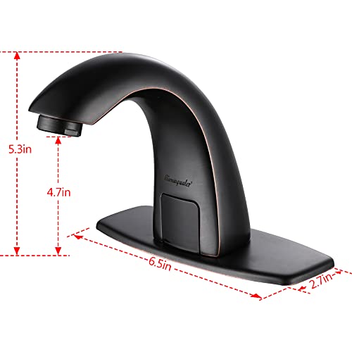 Charmingwater Touchless Bathroom Sink Faucet, Hands Free Automatic Sensor Faucet With Hole Cover Plate, Oil Rubbed Bronze #TOP4