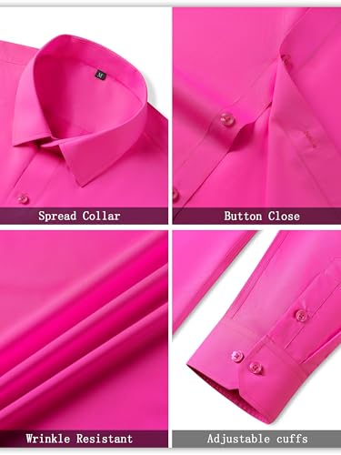 Mens Grade 3.5 Wrinkle-Resistant Dress Shirts Men's Long Sleeve Button Down Work Shirt for Men4