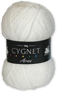 Cygnet C600/208 | White 100% Acrylic Aran Yarn/Knitting Wool | 100g