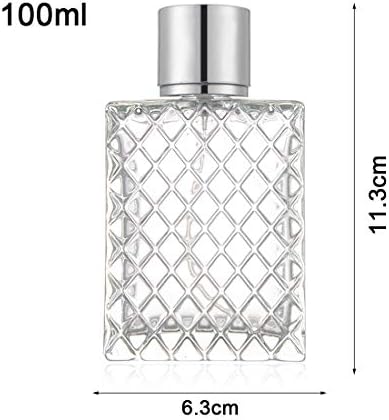 Enslz 100ml 3.4 oz Refillable Spray Perfume Bottles large cosmetic Fine Mist Atomizer Empty Portabe Clear Glass Essential Oil Container for Travel