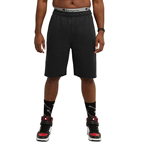 Champion Mens 10" Powerblend Fleece Short, Left Sleeve C Shorts, Black-549314, Large Us #TOP4