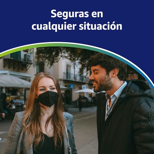 Miniatura 7 de Adeste 50 Mascarillas Ffp2 Nr D Negras Con Certificado Ce, Cadena Controlada, Elásticos Cómodos, Hipoalergénicos Y Regulables. Seguras: Potencia De Filtrado Bfe 99,5 . Sobres Individuales Sellados