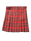  Black Sugar Jupe Carreaux Écolière Tartan écossaise Uniforme Cosplay S à XXXL déguisement (Rouge, M(36))