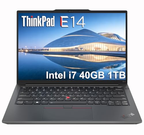Lenovo ThinkPad E14 Laptop, Intel Core i7-1355U, 40GB RAM, 1TB SSD, 10-Core(> Ultra 5), High-Performance, Business, Enterprise, Work PC, Backlit KB, RGB Camera, Fingerprint Reader, Win 11 Pro