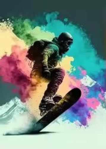 Peinture de décoration intérieure snowboard et affiches de sports d'hiver 60x80cm - 3
