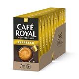Café Royal, Espresso, 100 cápsulas compatibles con Nespresso (R), 80% aluminio reciclado, certificado Rainforest Alliance, café 100% arábica, intensidad 6