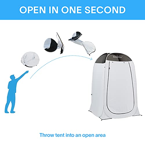 Alvantor Shower Tent Portable Changing Room, Outdoor Toilet, Pop Up Shelter for Privacy, Dressing Room, and Shelter - Teflon-Coated Fabric, Patent Pending 4\'x 4\'x 7\'