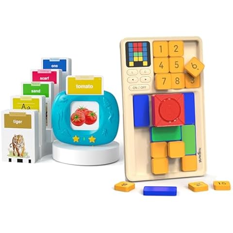 HOMESTEC Toddlers Talking Flash Cards + HOMESTEC Super Slide Puzzle Cover