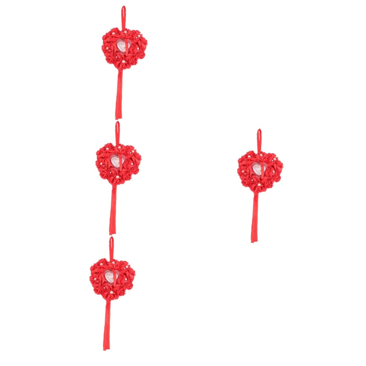 SOIMISS 4pièces Coussin Forme De Cœur Pour Anneaux De Mariage Avec Décorations Boîte à Bijoux Élégante Pour Mariages Fiançailles Et Célébrations Spéciales