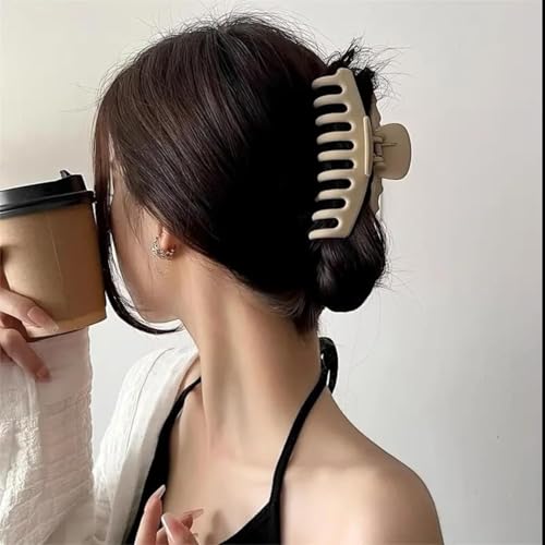 Image of PACTIV 4 Pcs Extra Large Hair Claw Clips for Women (Matte Finish) - Strong Hold Hair Clutcher for Thick & Long Hair -Clutcher Non-Slip Big Jaw Clamp for Juda, Bun & Ponytail Styling (Multicolor)