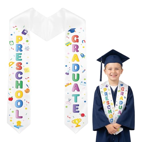 Jovialitix 49.2 x 3.9 In Preschool Graduation Decorations Preschool Graduation Sash Pre K Graduation Sash For Bright Photo Ready Moments