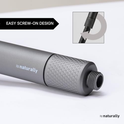 Image of Naturally Mooi Filtered Handheld Shower (Dark Grey) | Hard Water Filter for Bathroom | Chlorine Removal | Soft Water for Hair & Skin | 3-Stage Filtration | Screw-On Installation | Enhanced Pressure