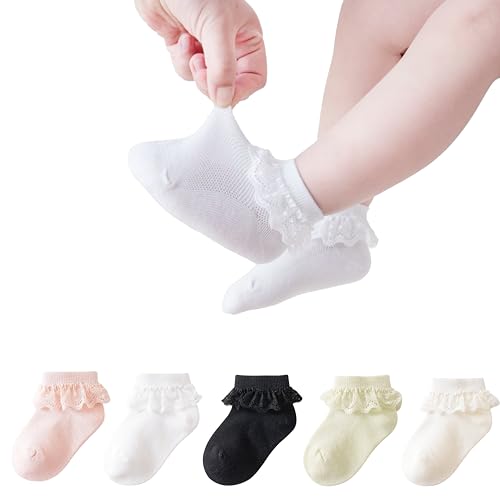 Baby Toddler Ruffle Socks Newborn Infant Girls Cotton Socks Unisex 5 Pairs