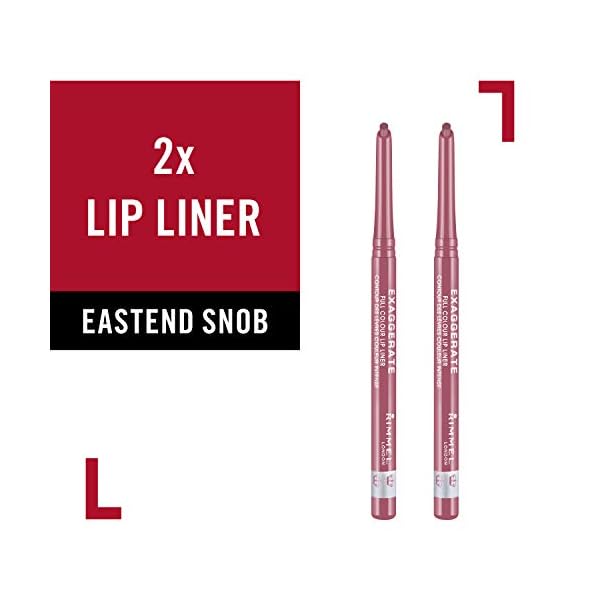 Rimmel Exaggerate Lip Liner, Eastend Snob, 2 Count (Pack of 1)
