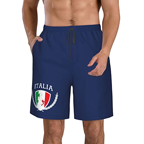 Italia Italy Italian Flag Men's Beach Shorts Board Trunks Classic Bathing Suits Quick Dry Boxer Briefs