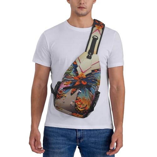 Bolso cruzado para hombre tipo bandolera con bordado mariposa miniatura 7