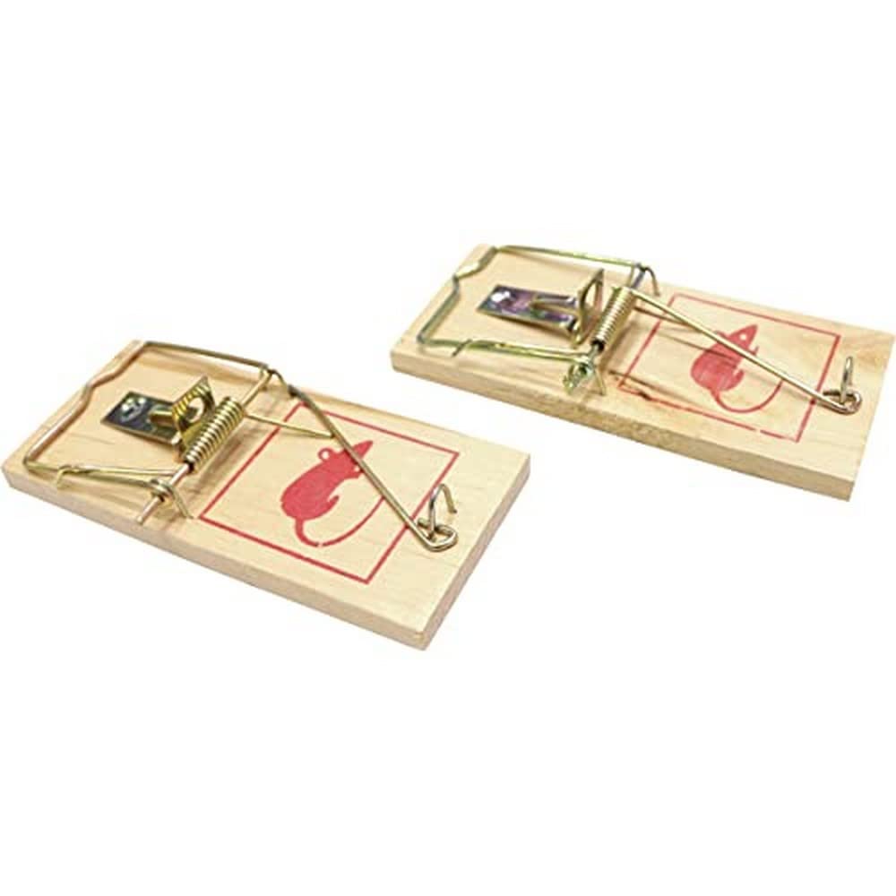 HOME It® Klasyczna drewniana łapka na myszy 10 × 4,5 cm – 2 sztuki, mocna sprężyna