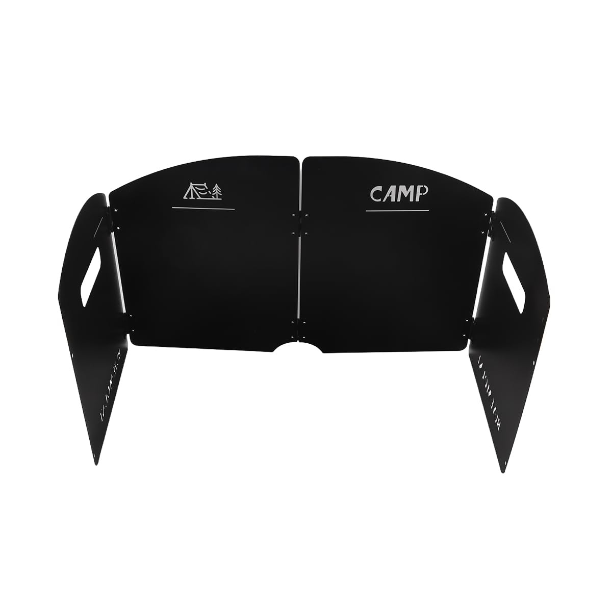 Parabrisas plegable para estufa de camping, divisores gruesos, cuatro paneles, negro, plegable, con bolsa de transporte