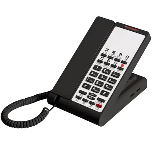 BULAIDAI 3. Soporte básico para teléfono fijo con cable para escritorio/pared con botones grandes para personas mayores y hoteles con llamadas claras, comunicación comercial de hoteles