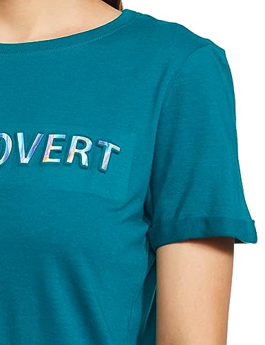 Image of Max Women Cotton Slogan Printed Regular Fit T-Shirt