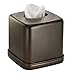 iDesign York Metal Facial Tissue Box Cover, Boutique Container for Bathroom Vanity Countertops, 5.5" x 5.5" x 5.5", Bronze
