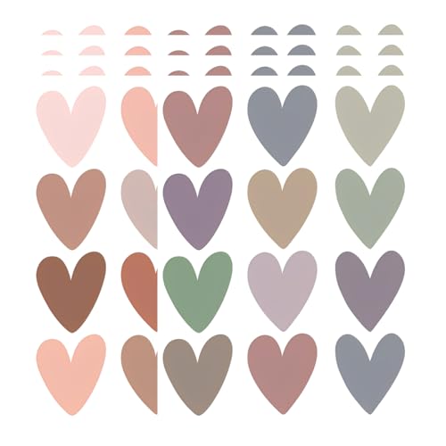 THQAE 96 Pcs stickers muraux enfants, stickers muraux pour chambre d'enfant, Motif cœurs, Décoration murale pour chambre d'enfant fille et garçon,...
