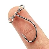 50 Pieces SpinShot Drop Shot Hook Swivel Fishing Hooks High Carbon Steel Fishhook Worm Hook for Feeder Carp Bass Perch Catfish