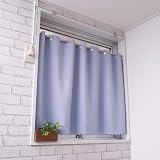 【cloth shop 布や】 カフェカーテン 小窓用 防炎 遮光 1級 遮熱 断熱 【グレーブルー 幅95cm x 丈90cm [1枚入]】