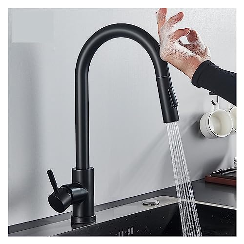 Robinet de cuisine extractible avec grue rotative 360 et mitigeur 2 sorties d'eau