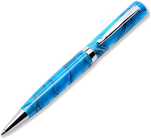Coffret élégant avec stylo à bille LACHIEVA bleu en celluloïd pour offrir