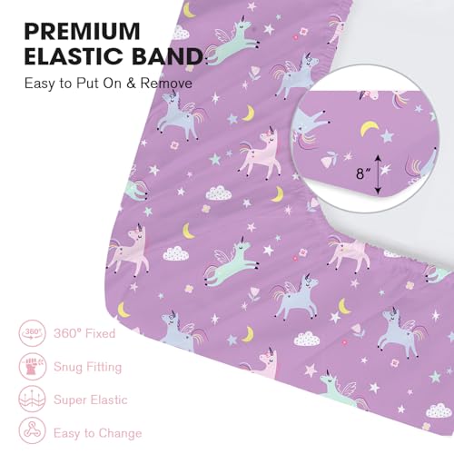 Image of Little Grape Land Crib Sheets 2 Pack for Boys and Girls, Baby Neutral Crib Fitted Sheets for Standard Crib & Toddler Mattress, Super Soft Breathable Fitted Crib Sheet Set