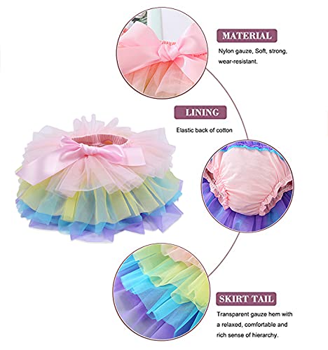 Image of Baby Girls Tutu Bloomers Diaper Cover Cotton Tulle Bloomers and Headband Set