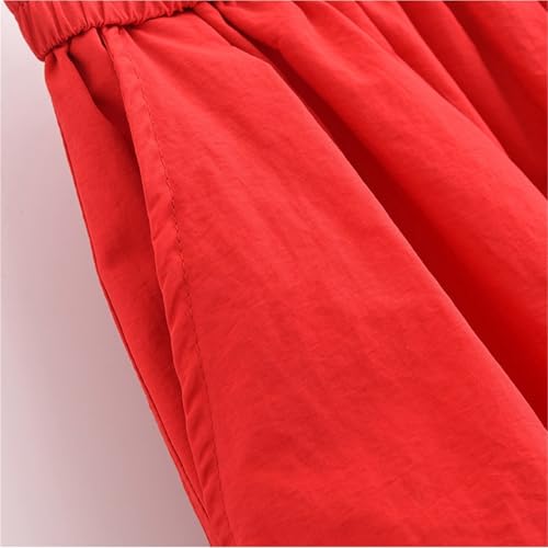 Summer Casual Women's Wear Simple and Fashionable Solid Color Wide Swing Midi Half Skirt4