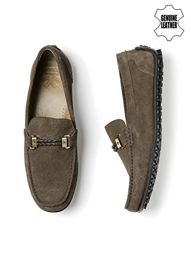 Buy WROGN Men Dark Brown Suede Loafers 