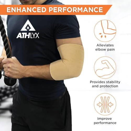 Image of Cotton Elbow Support, Pain Relief Belt for Elbow Joint Pain, Sport Injuries, Tennis Elbow, Joint Sprain for Men & Women for Gym, Sleeves For All Type Of Pain Relief (Beige)