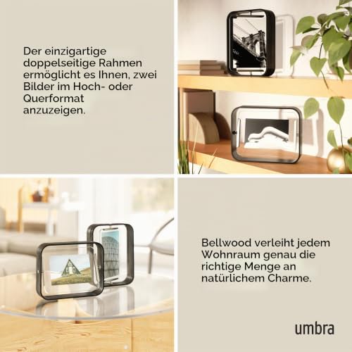 Umbra Bellwood Tischbilderrahmen, doppelseitig drehbar, 13x18 cm, Schwarz – Ansicht 4