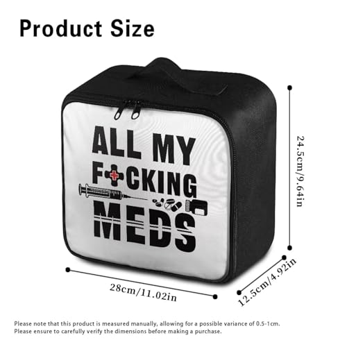 Image of Gomyblomy Custom First Aid Kit for Home Cars All May Fucking Meds Print Customized First Aid Kit Bag Empty Medical Supplies Pouch Personalized Medicine Bag Add Your Image Color