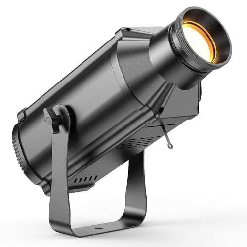 Fancybling LEKO Profile Stage Spotlights, 100W Cool & Warm White COB Lights,3200K-5600K, Zoom Control & DMX512 Par Ellipsidal Lights, 6CH Manual Focus LED Spotlights for Show Stage Event, 1 Pack