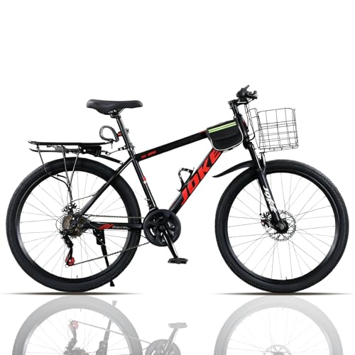 CUIOT マウンテンバイク MTB 24/26/27.5インチ 21段変速 適用身長160cm以上 コストパフォーマンス 防滑タイヤ 機械式ディスクブレーキ シティバイク スポーツバイク オ 軽量化高炭素鋼フレーム MTB 自転車 大人 子供用 通学 通