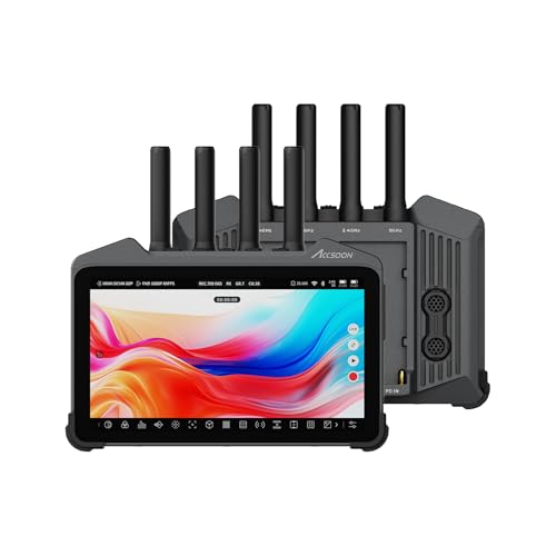 Image of Accsoon CineView M7H Pro 7 inch Camera Field Monitor Transmitter&Receiver 3 All in One 1000nits 1920 x 1080 4k60 2.4 +5GHz Dual-Band Transmission 1200ft Transmission Range Support Camera Control