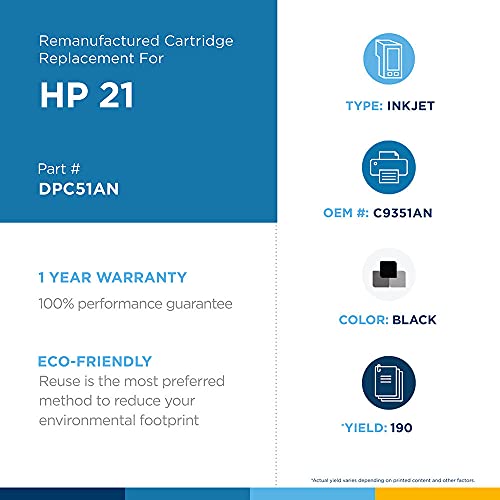 Dataproducts Dpc51An Remanufactured Ink Cartridge Replacement For Hp #21 (C9351An) (Black) #TOP2
