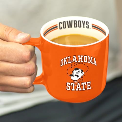 Image of Logo Brands OK State 15oz Stripe Mug