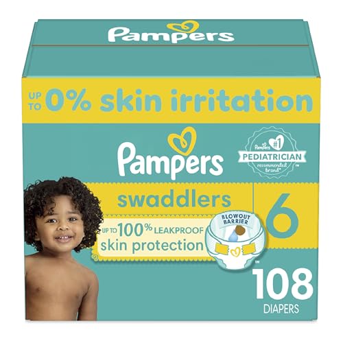 Image of Pampers Swaddlers Diapers - Size 6, One Month Supply (108 Count), Ultra Soft Disposable Baby Diapers