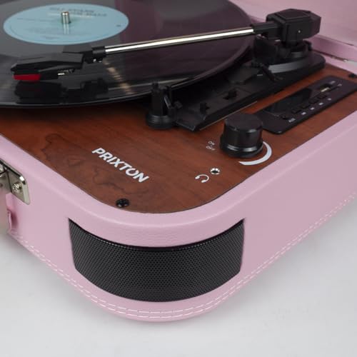 PRIXTON VC600 – Platine Vinyle Tourne-Disque Vintage, Lecteur de vinyles et de Musique Via Bluetooth et USB, 2 Haut-parleurs intégrés, Design Mallette, Couleur Lilas - Les Beatles, Paul McCartney, John Lennon, RIngo Starr, George Harrison PRIXTON VC600 - Platine Vinyle Tourne-Disque Vintage, Lecteur de vinyles et de Musique Via Bluetooth et USB, 2 Haut-parleurs intégrés, Design Mallette, Couleur Lilas – Image 4