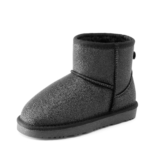DREAM PAIRS Girls Boys Boots Kids Winter Ankle Faux Fur Lined Snow Shoes FuzzyClassic Kid's Low Boot for Toddler/Little Kid/Big Kid
