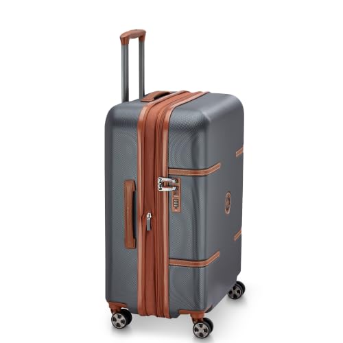 Image of DELSEY PARIS Odette 76 cms Large Check-in Polycarbonate Hard Sided 8 Wheels and Expandable Spinner Suitcase /Trolley Bag for Travel with TSA Lock- Anthracite